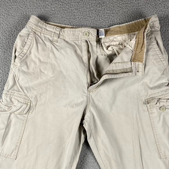 VTG Old Navy Cargos Pants Men's 36x36 Beige Utility Workwear Pocket Y2K - Picture 1 of 10
